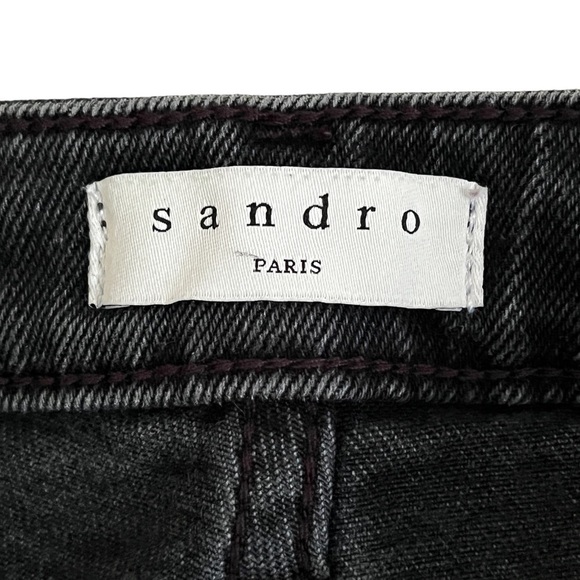 Sandro Paris Opéra High-Rise Frayed Straight-Leg Jeans Distressed Ankle … - Picture 8 of 17
